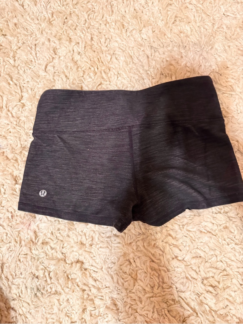 lululemon athletica Heathered Black Workout Bike Shorts